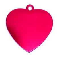 Aluminum anodized Tag „heart“ 37x36x1mm, red