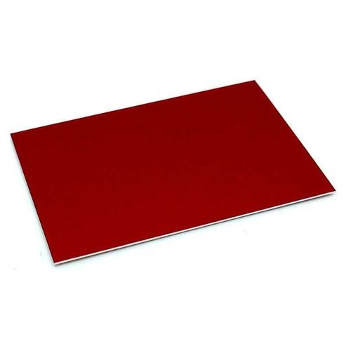 Rojo cepillado anodized Aluminio 305x610x0,6mm