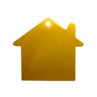 Aluminum anodized Tag “Haus”, 35x38mm, gold
