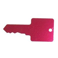 Aluminum anodized Tag “Key”, 69*31mm, red