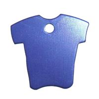 Aluminum anodized Tag “Shirt”, 33x28x1mm, blue