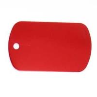 Aluminum anodized GI Tag, 50x29x1mm, red