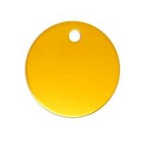 Aluminum anodized Round tag, D=30mmx1mm, gold