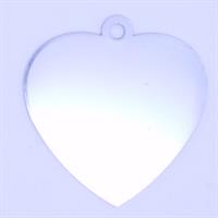 Aluminum anodized Tag „heart“ 37x36x1mm, silver