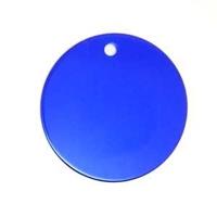 Aluminum anodized Tag „circle“ L Ø38mmx1mm, blue