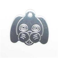 Aluminum anodized Tag „Doggy“ 30x30mm silver