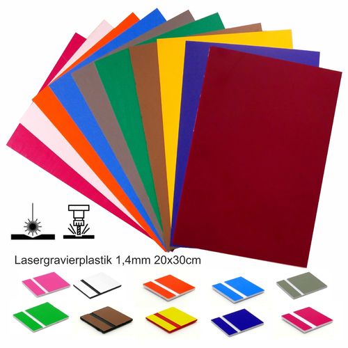 Starterset Laserplastik 1,5mm 10 Farben 20x30cm