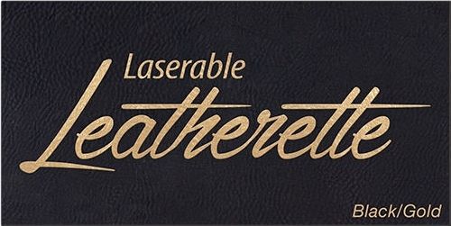 Laserleder laserabe leatherette SCHWARZ / GOLD 305x610mm