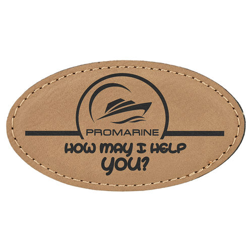 Name badge oval 85x44mm with magnet, Laserquality