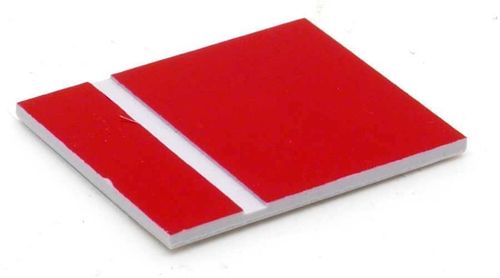 Material plástico 2-capas, para FRESA 1,4mm 300x600mm rosso/blanco