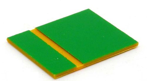 Material plastico bistrato, per FRESA 1,4mm 300x600mm verde/giallo