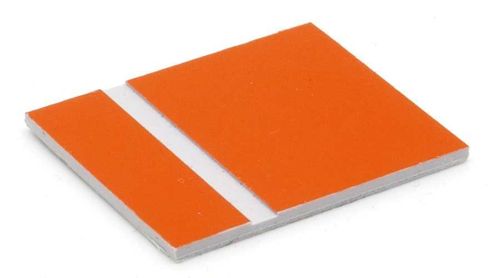 Matière plastiq bicouche, FRAISE 1,4mm 300x600mm orange/blanc