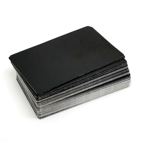 Alum. busines cards 100 pcs. 85x54mm  BLACK MATT 0,22mm
