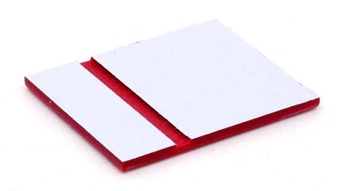 Material plástico 2-capas, per FRESA 1,4mm 300x600mm blanco/rojo