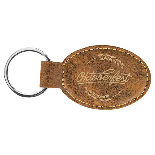 Keychain oval 75x45mm, laserable leather
