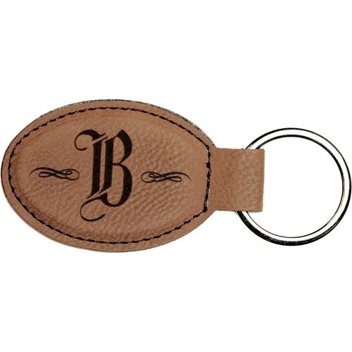 Keychain oval 75x45mm, laserable leather