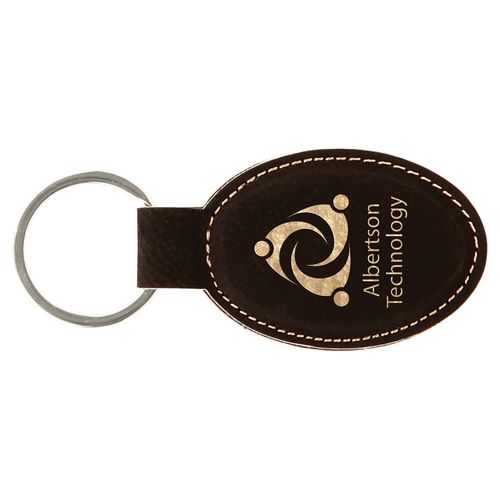 Keychain oval 75x45mm, laser leather