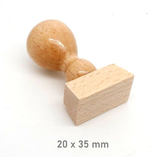 Stamp wooden handle rectangle 20 x 35 mm