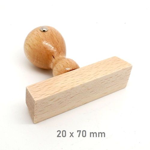 Stamp wooden handle rectangle 20 x 70 mm