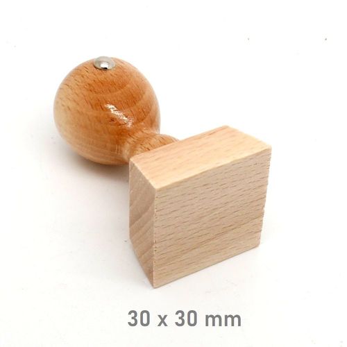 Stamp wooden handle rectangle 30 x 30 mm