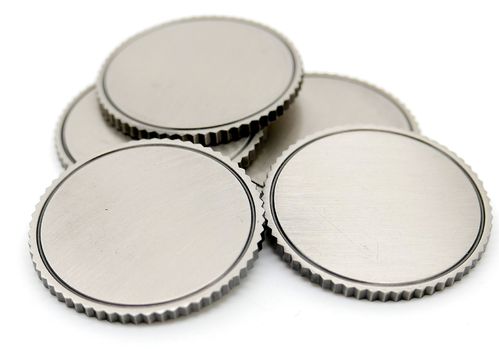 Coin-Münze-Blanko D=30mm Farbe Antik. SILBER mit Riffelrand