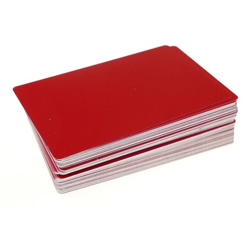 Alum. busines cards 100 pcs. 85x54mm RED 0,22mm
