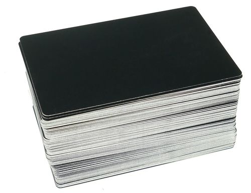 Alum. busines cards100 pcs. 85x54mm NOIR MATE, 0,45mm