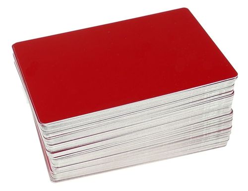 Alum. busines cards 100 pcs. 85x54mm RED 0,45mm