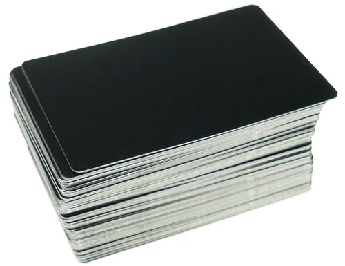 Alum. busines cards 100 pcs. 85x54mm  BLACK GLOSSY 0,45mm
