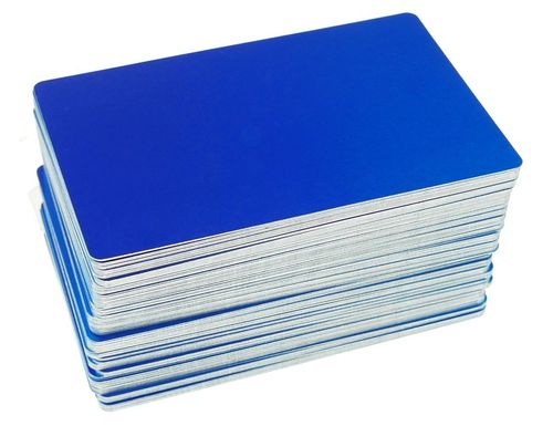 Alum. busines cards100 pcs. 85x54mm  BLUE, 0,45mm