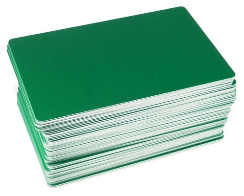 Alum. busines cards 100 pcs. 85x54mm  GREEN 0,45mm