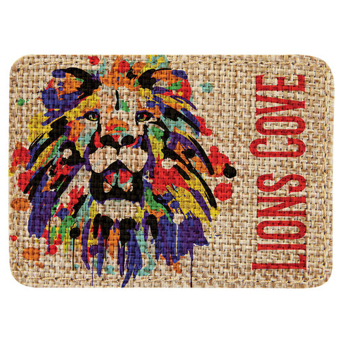 Patch 89x63x1,6mm Sublimation Polyester in Jute-look mit thermoadhesive