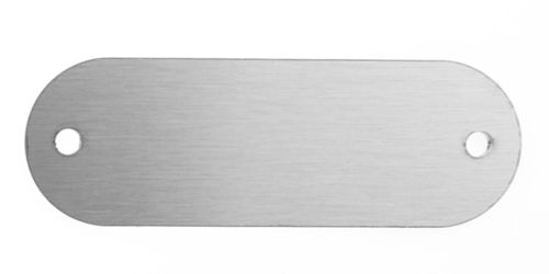 Stainless steel blank brushed 100x33x1,5mm, 2 holes 4mm